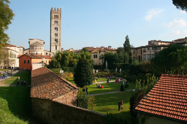 Panorama of Lucca in Tuscany